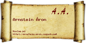 Arnstein Áron névjegykártya