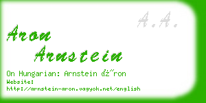 aron arnstein business card